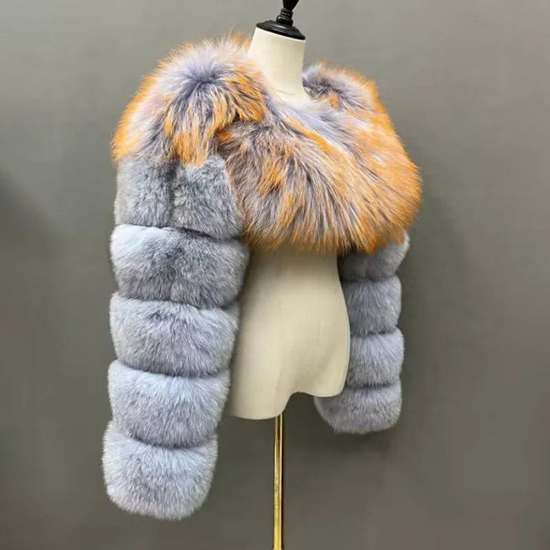 Teonclothingshop Thick warm cropped fur coat made of natural fur