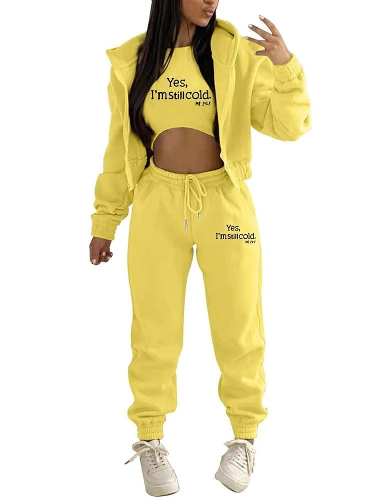 Teonclothingshop Three-piece set of women's sports tracksuits