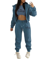 Teonclothingshop Three-piece set of women's sports tracksuits