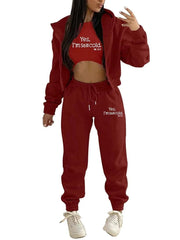 Teonclothingshop Three-piece set of women's sports tracksuits