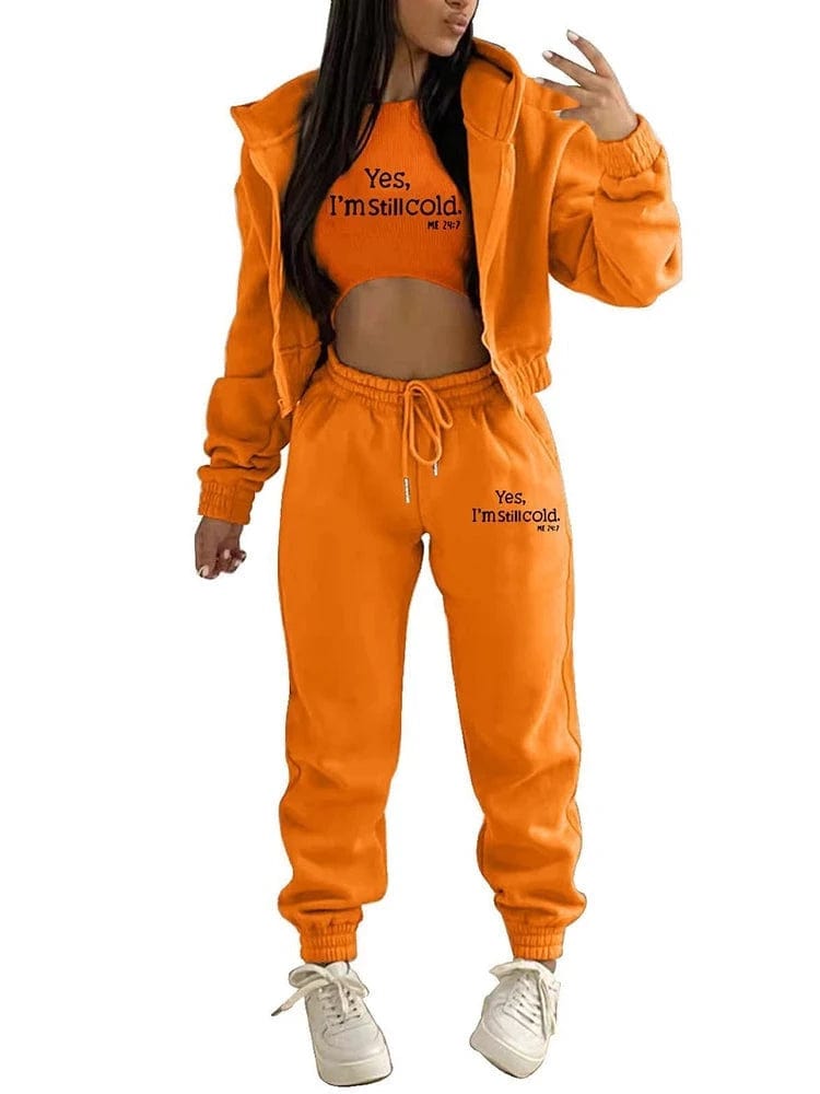 Teonclothingshop Three-piece set of women's sports tracksuits