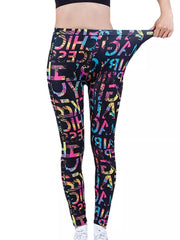 Teonclothingshop Tights with colored letter print