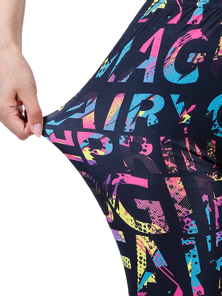 Teonclothingshop Tights with colored letter print