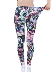 Teonclothingshop Tights with colored letter print