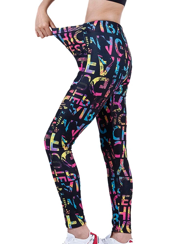 Teonclothingshop Tights with colored letter print