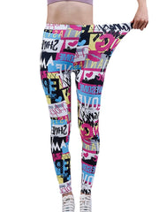 Teonclothingshop Tights with colored letter print