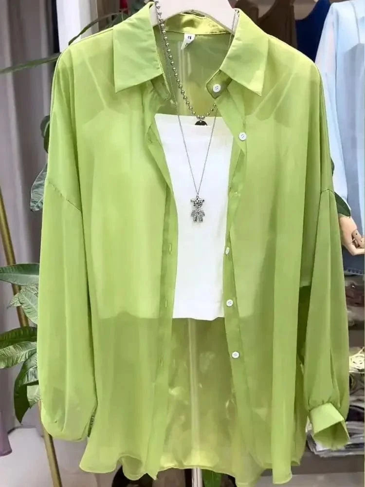 Teonclothingshop Trendy French-style chiffon blouse