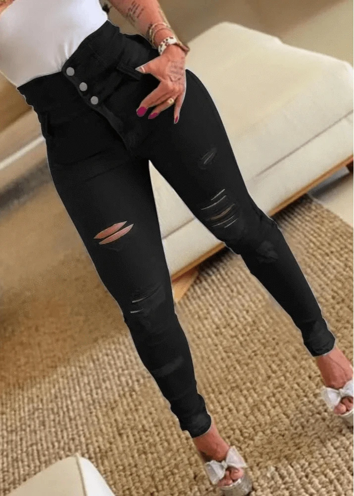 Trendy high waist pencil pants