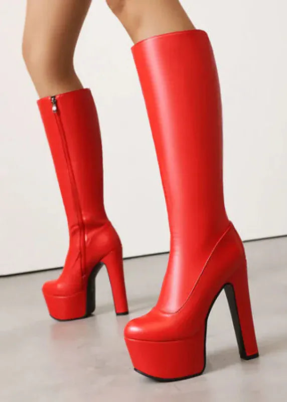 Trendy Platform Knee Boots