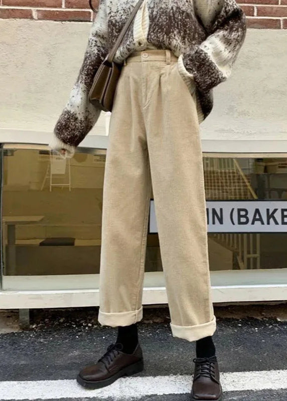 Vintage High Waist Corduroy Wide Leg Pants