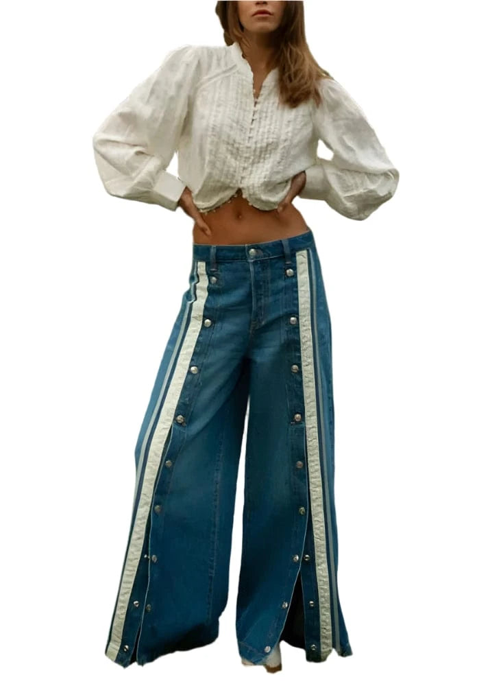 Teonclothingshop Vintage women's patchwork jeans