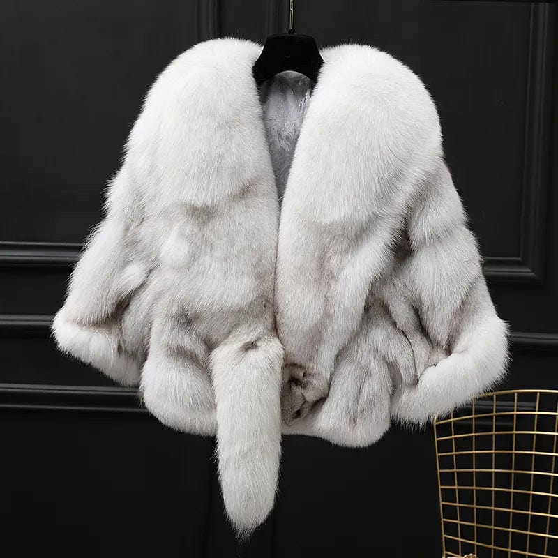 Teonclothingshop Warm women's jacket Large cloak with  fur collar