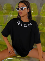 Teonclothingshop Black / S Wide fashion hip hop short sleeve t-shirt with O neck