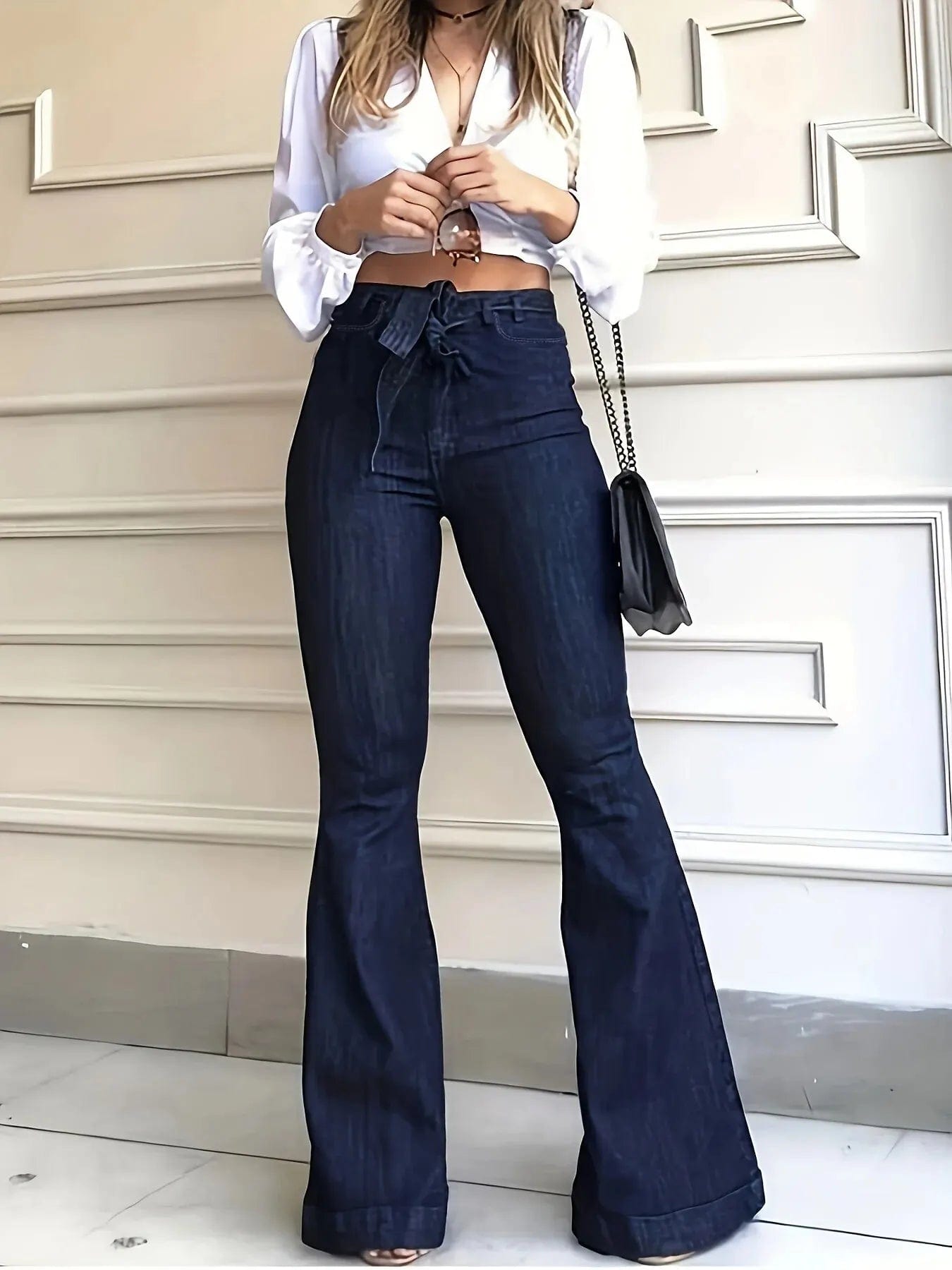 Teonclothingshop Wide-leg flared denim pants