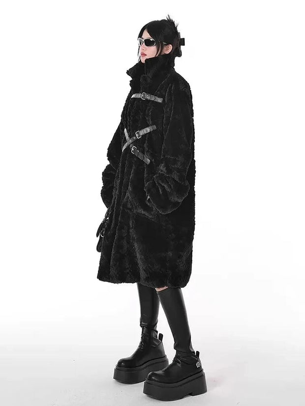 Teonclothingshop Winter gothic thick faux fur coat for women