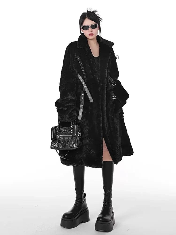 Teonclothingshop Winter gothic thick faux fur coat for women