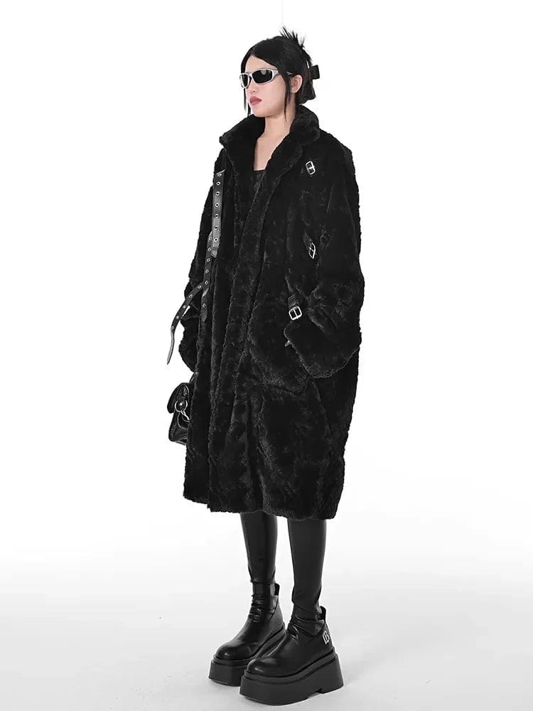 Teonclothingshop Winter gothic thick faux fur coat for women