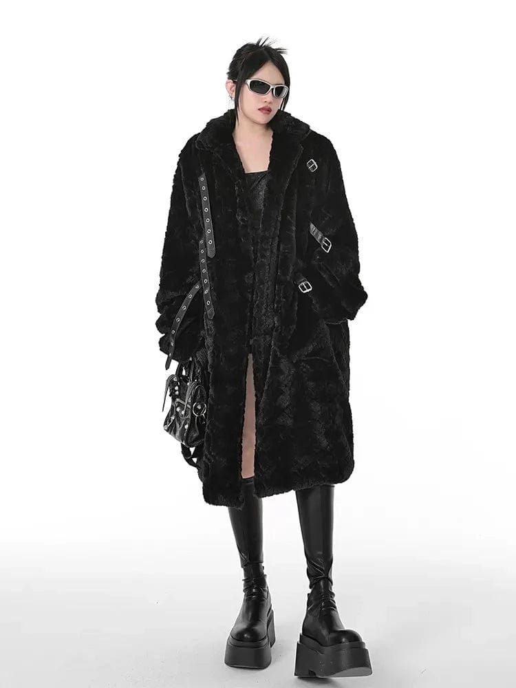 Teonclothingshop Winter gothic thick faux fur coat for women