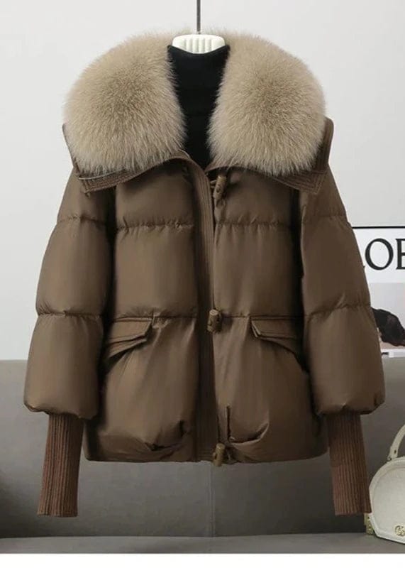 Teonclothingshop Winter new puffer parka with fur collar