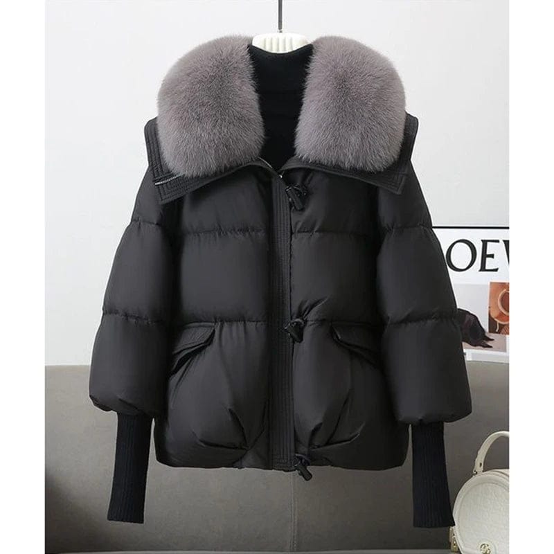 Teonclothingshop Winter new puffer parka with fur collar