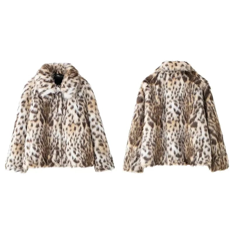 Teonclothingshop Winter short thick warm faux fur jacket