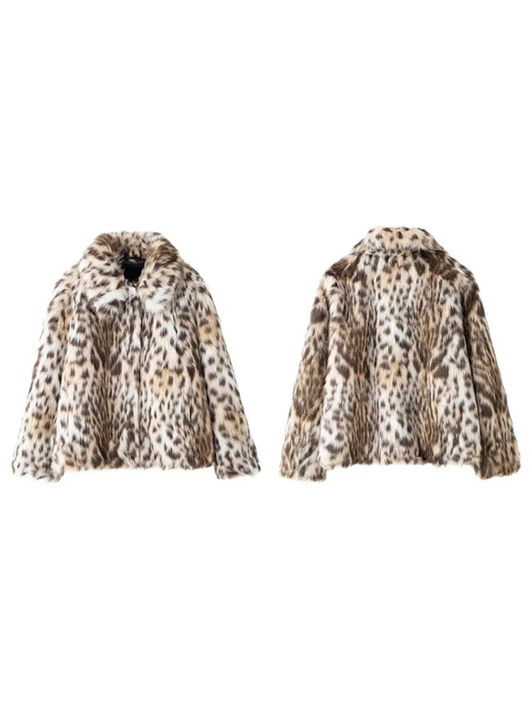 Teonclothingshop Winter short thick warm faux fur jacket