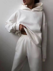 Teonclothingshop White / S Winter Two Piece Sets Women Tracksuit Oversized