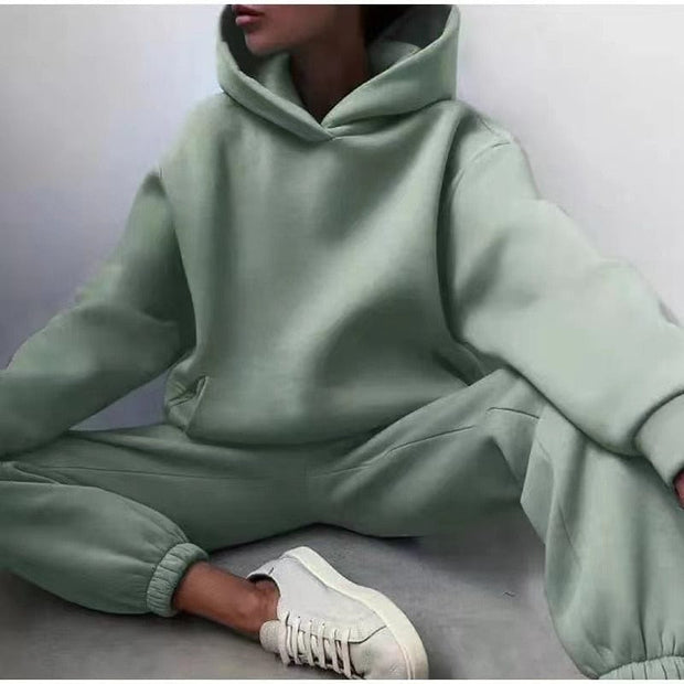 Teonclothingshop Green / S Winter Two Piece Sets Women Tracksuit Oversized