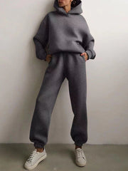 Teonclothingshop dark gray / S Winter Two Piece Sets Women Tracksuit Oversized