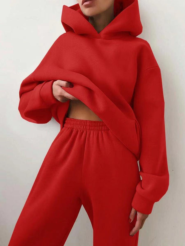 Teonclothingshop Red / S Winter Two Piece Sets Women Tracksuit Oversized