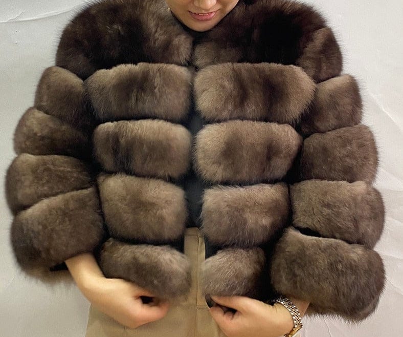 Teonclothingshop Winter women's fur jacket Natural jacket made of real fox fur