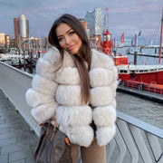 Teonclothingshop Winter women's fur jacket Natural jacket made of real fox fur