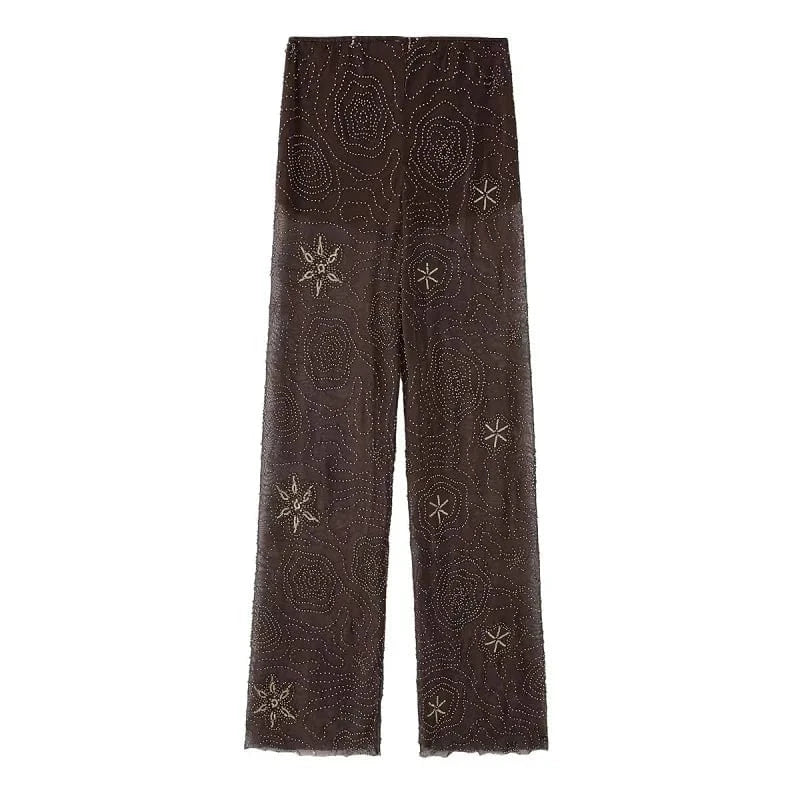 Woman Sequin Baggy Pants