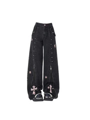 Teonclothingshop Women Clothing Black Gothic Jeans