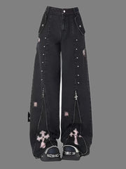 Teonclothingshop Women Clothing Black Gothic Jeans