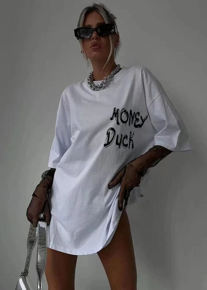 Women Cotton Letter Printed T Shirt
