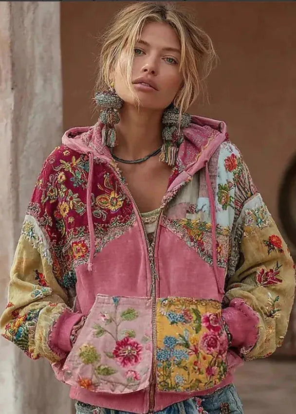 Women's American Style Vintage Hoodie Jacket