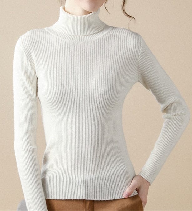 Teonclothingshop Women's autumn turtleneck sweater Knitted soft sweaters