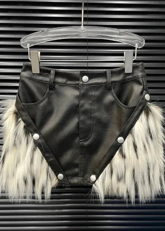 Women’s Autumn Winter Leather & Cotton Suit