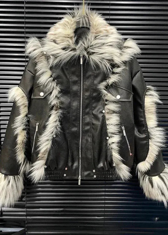 Women’s Autumn Winter Leather & Cotton Suit