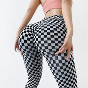 Teonclothingshop Women's checkered thick leggings yoga gym