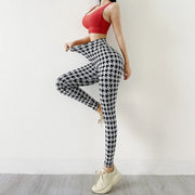 Teonclothingshop Women's checkered thick leggings yoga gym