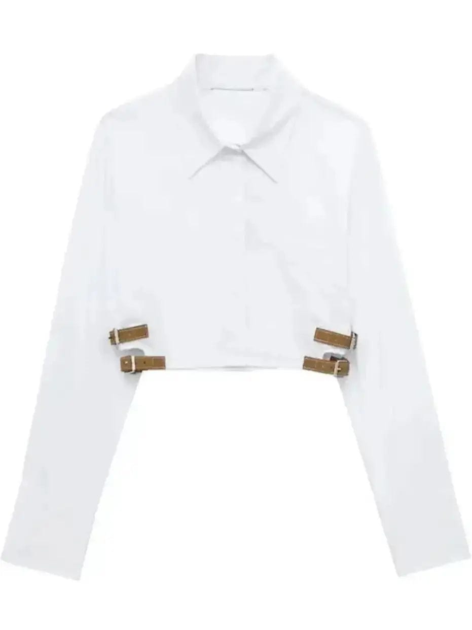 Teonclothingshop Women's cropped lapel shirt