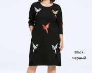 Teonclothingshop Women's dresses 2023. Elegant dress with bird pattern