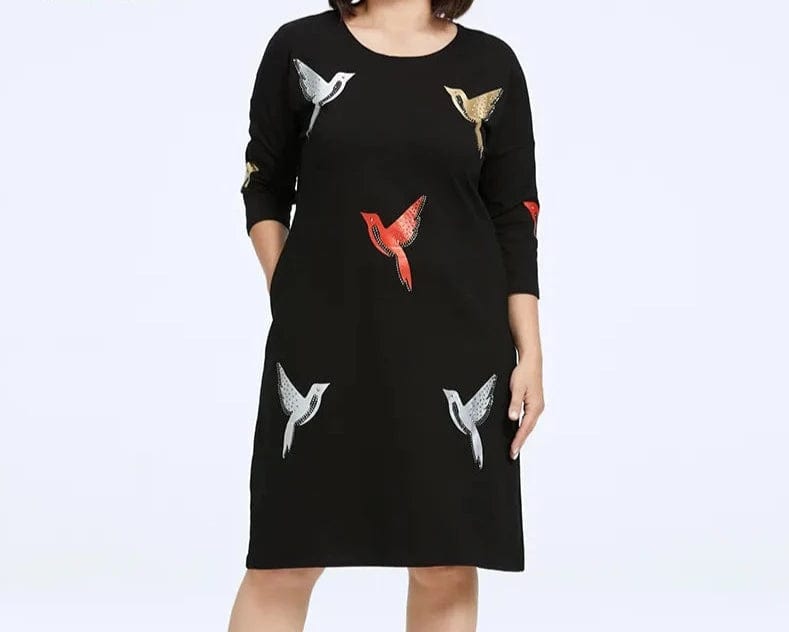 Teonclothingshop Women's dresses 2023. Elegant dress with bird pattern