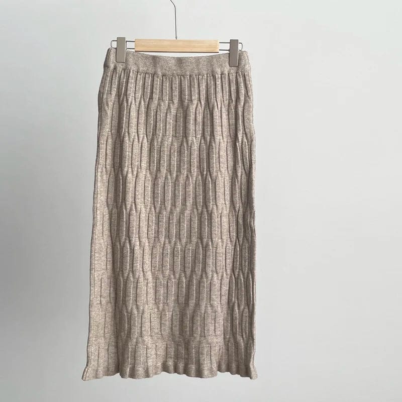 Teonclothingshop Women's elastic straight knitted skirt