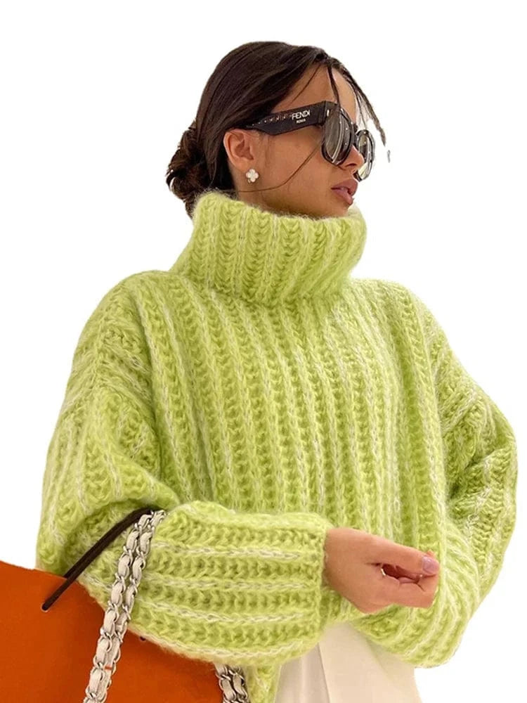 Teonclothingshop Women’s Fluffy Turtleneck Sweater