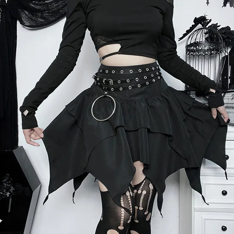 Women’s Gothic Punk Irregular Mini Skirt