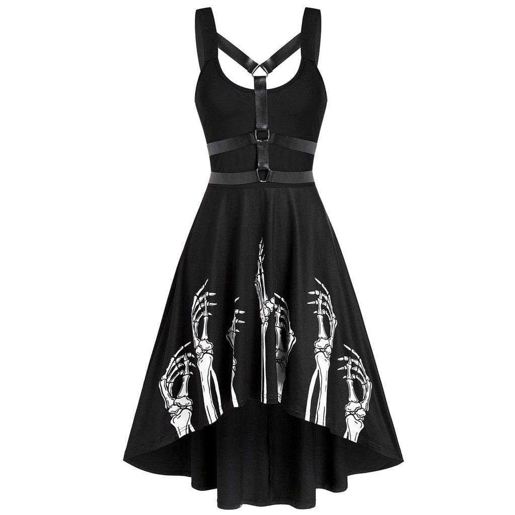 Teonclothingshop Women's gothic punk off the shoulder dresses with straps