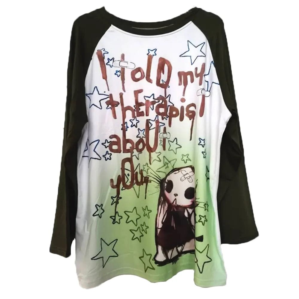 Teonclothingshop Women's gothic t-shirt with cartoon print